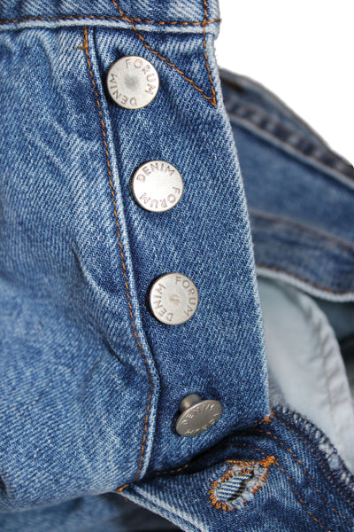 Denim Forum Womens Blue Mom Straight Jeans Mid Rise 30in 100% Cotton Size 23