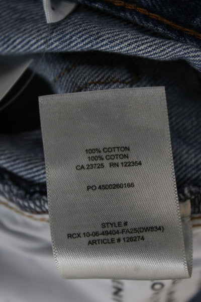 Denim Forum Womens Blue Mom Straight Jeans Mid Rise 30in 100% Cotton Size 23