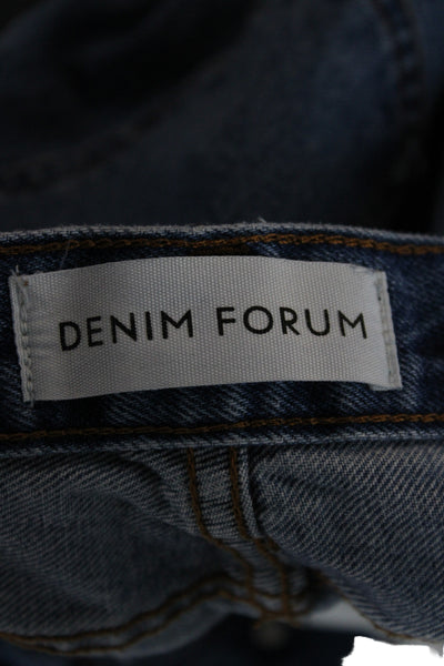 Denim Forum Womens Blue Mom Straight Jeans Mid Rise 30in 100% Cotton Size 23