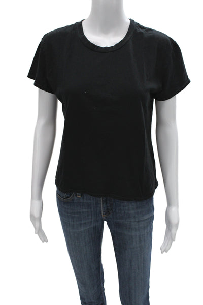 Perfect White Tee Womens Basic Black T-Shirt Short Sleeve Crew Neck Size XS