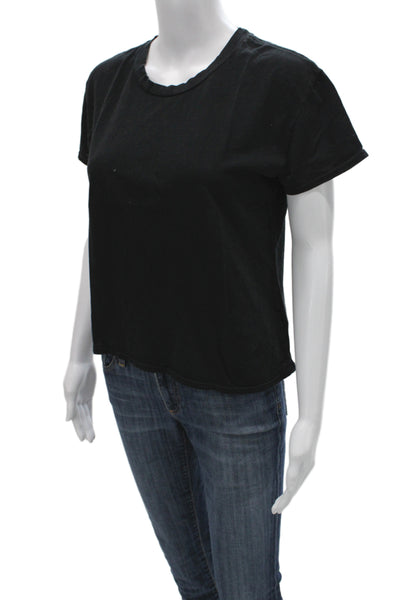 Perfect White Tee Womens Basic Black T-Shirt Short Sleeve Crew Neck Size XS