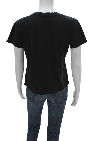 Perfect White Tee Womens Basic Black T-Shirt Short Sleeve Crew Neck Size XS