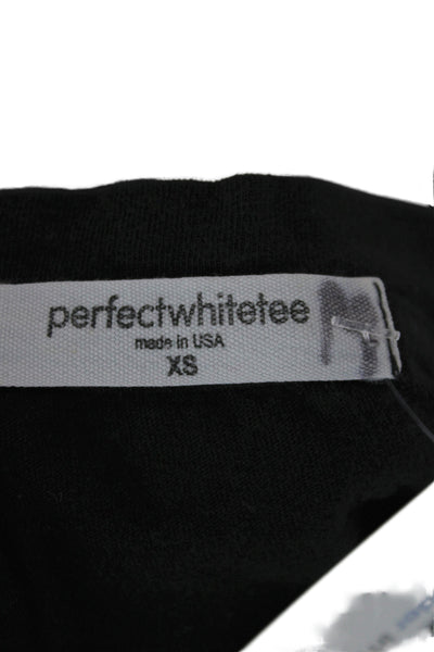 Perfect White Tee Womens Basic Black T-Shirt Short Sleeve Crew Neck Size XS