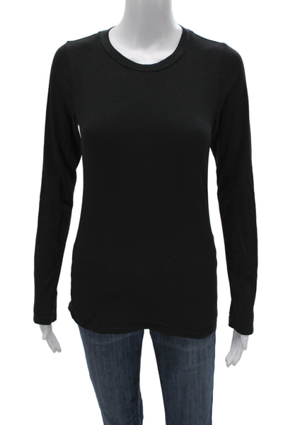 Velvet Women Basic Black Long Sleeve Crew Neck T-Shirt Size S