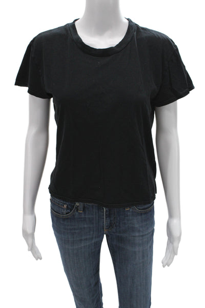 Perfect White Tee Womens Basic Black Cotton T-Shirt Crewneck Size XS