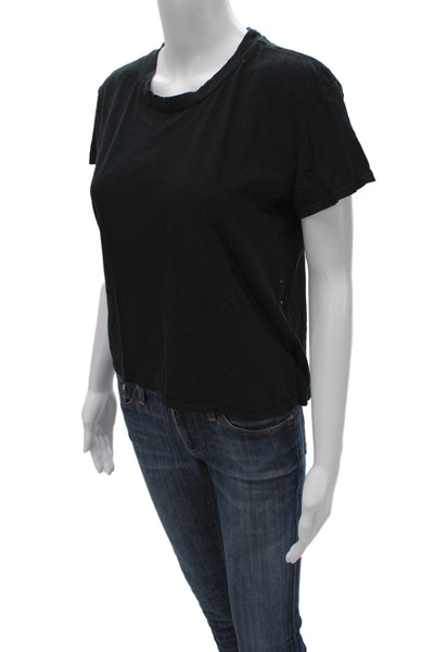Perfect White Tee Womens Basic Black Cotton T-Shirt Crewneck Size XS