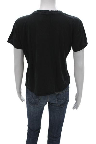 Perfect White Tee Womens Basic Black Cotton T-Shirt Crewneck Size XS