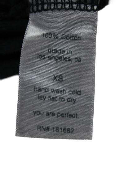 Perfect White Tee Womens Basic Black Cotton T-Shirt Crewneck Size XS