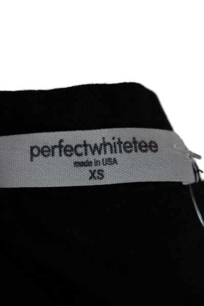 Perfect White Tee Womens Basic Black Cotton T-Shirt Crewneck Size XS