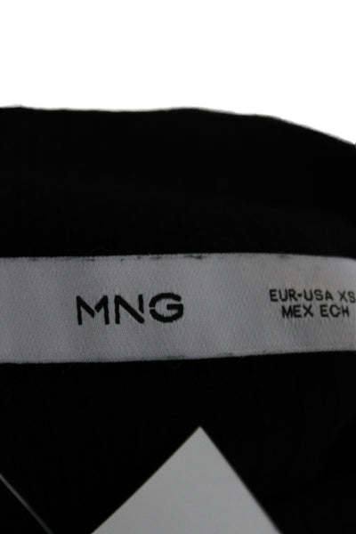 MNG Womens Black Mock Neck Long Sleeve Basic Top Size XS