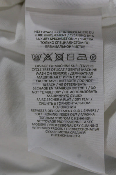 Balmain Womens Cropped Crew Neck Graphic Cotton T-Shirt White Size XS