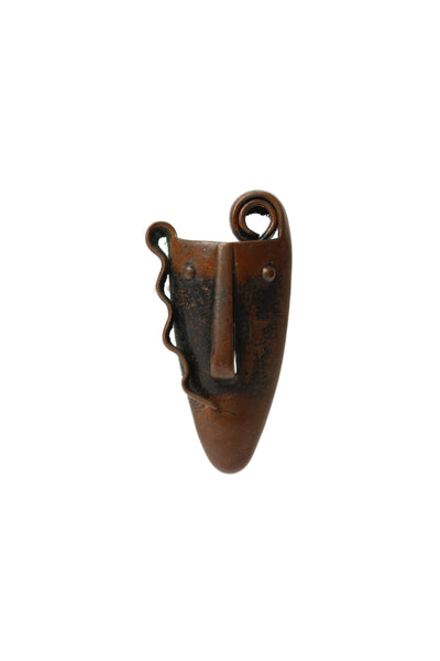 Frank Rebajes Womens Vintage Copper Mask Clip-On Earrings