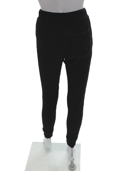 Strut This Women Black Striped Jogger Sweatpants Drawstring Size One Size