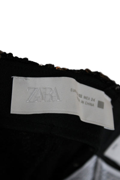 Zara Women Black 80s Pants Polyester Elastane Size XS