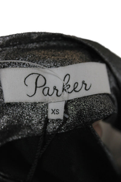 Parker Women Dark Gray High Neck Sleeveless Tank Top 100% Polyester Size XS