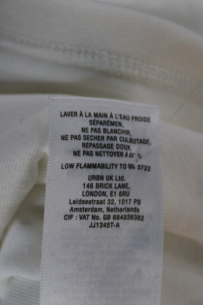 Maeve Anthropologie Women White V-Neck Short Sleeve Blouse Cotton Size XS