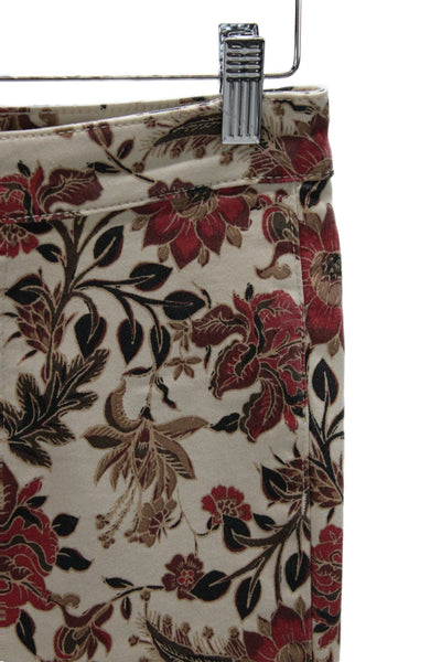 We The Free Womens Beige Floral High Rise Pants Bohemian Zip Size 26