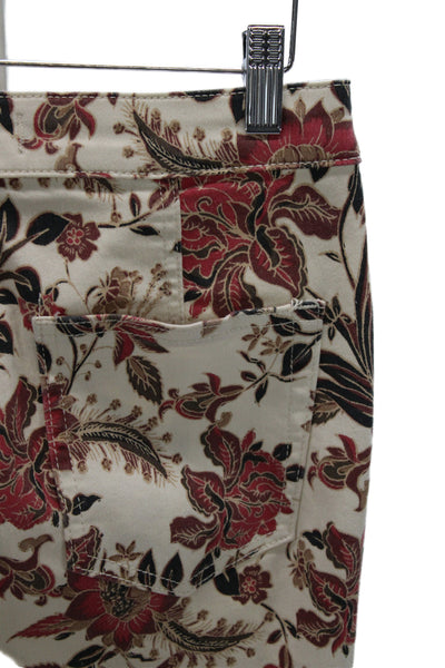 We The Free Womens Beige Floral High Rise Pants Bohemian Zip Size 26