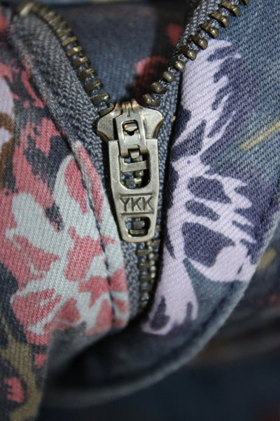 We The Free Womens Dark Blue Floral High Rise Button Jeans Bohemian Size 26