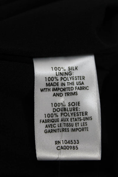 Nanette Lepore Women Wrap Dress Black Silk V Neck Short Sleeve Size 6