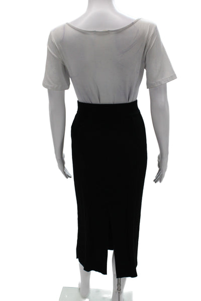 Sonia Rykiel Women Straight Pencil Black Merino Wool Blend Long Skirt Size S