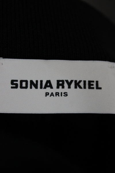 Sonia Rykiel Women Straight Pencil Black Merino Wool Blend Long Skirt Size S