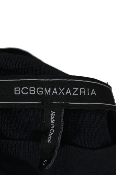 BCBG Max Azria Women Dark Blue Basic Sleeveless Turtleneck Tank Size S