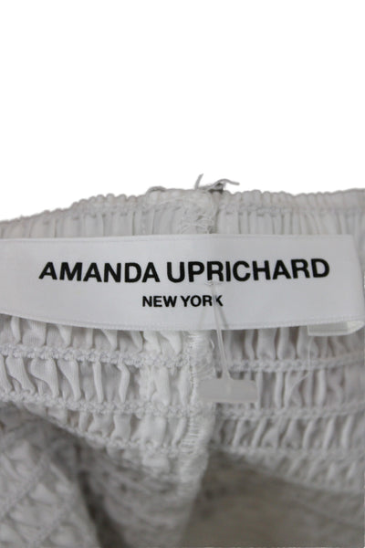 Amanda Uprichard Womens Bohemian White Cotton Long Sleeve Blouse Size 0P