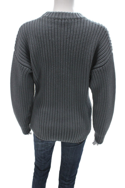 Jil Sander Unisex Dark Gray Pullover Crew Neck Long Sleeve Virgin Wool Size 34