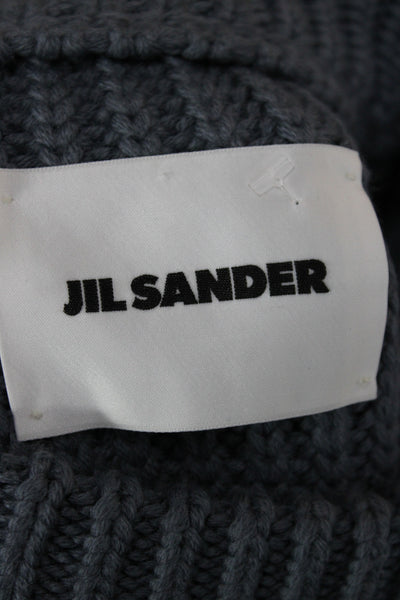Jil Sander Unisex Dark Gray Pullover Crew Neck Long Sleeve Virgin Wool Size 34