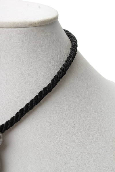 Alison Lou Womens 925 Silver Black Cord Cloud Letter "I" Necklace 17" 15.8g