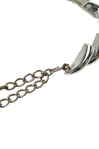 Designer Womens Vintage Silver Tone San Marco Style Collar Necklace 16"