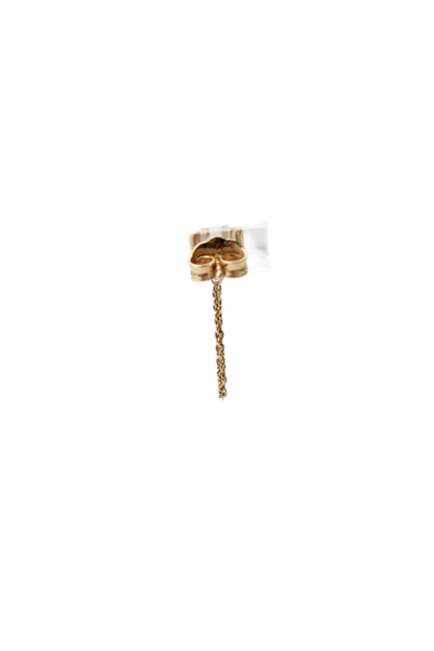 Designer Womens 14K Y Gold Diamond Evil Eye Chain Single Stud Earring .4g