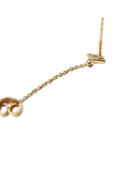 Designer Womens 14K Y Gold Diamond Evil Eye Chain Single Stud Earring .4g