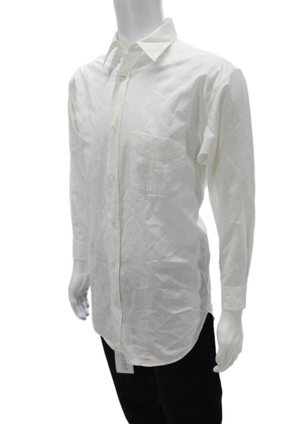 Etro Mens Long Sleeves Button Down Shirt White Cotton Size Extra Small