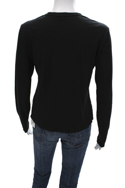 Cotton Citizen Women Basic Black Supima Cotton Long Sleeve T Shirt Size XS