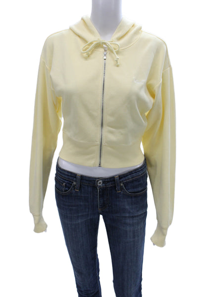 Kith Womens Full Zip Hoodie Yellow Size XS