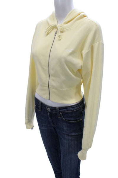Kith Womens Full Zip Hoodie Yellow Size XS