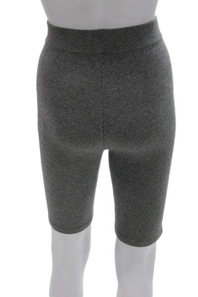 Michael Kors Collection Unisex Biker Sweat Shorts Gray Cashmere Blend Size S