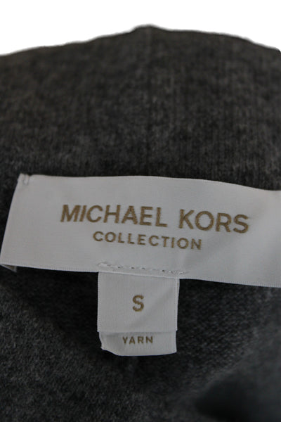 Michael Kors Collection Unisex Biker Sweat Shorts Gray Cashmere Blend Size S