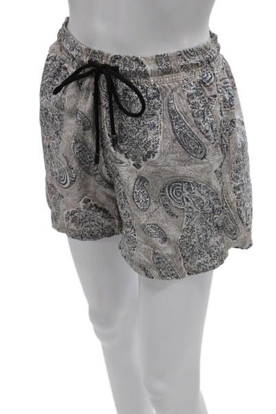 Etro Mens Beige Paisley Drawstring Beach Shorts 100% Polyamide Size S