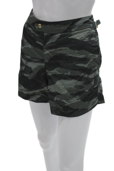 Tom Ford Mens Black Camouflage Buckle Polyamide Shorts Size 46