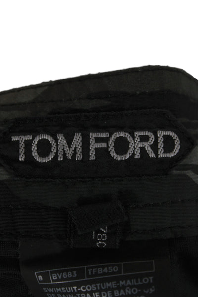 Tom Ford Mens Black Camouflage Buckle Polyamide Shorts Size 46