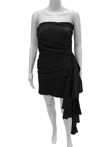 Azzaro Womens Black Polka Dot Mini Dress Sleeveless Above Knee Zip Size S