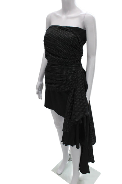 Azzaro Womens Black Polka Dot Mini Dress Sleeveless Above Knee Zip Size S