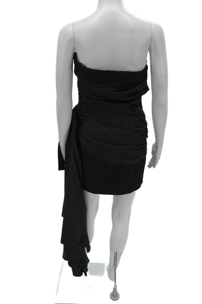 Azzaro Womens Black Polka Dot Mini Dress Sleeveless Above Knee Zip Size S