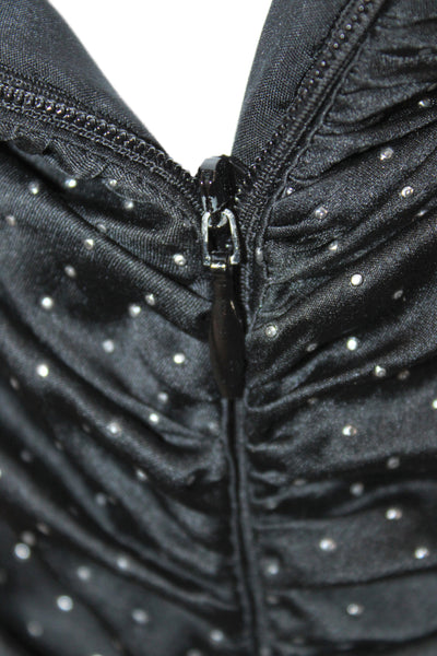 Azzaro Womens Black Polka Dot Mini Dress Sleeveless Above Knee Zip Size S