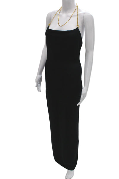 Bottega Veneta Women Slip Maxi Dress Black Sleeveless Size XS