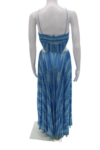 AMUR Womens Blue Striped Sleeveless Maxi Dress 100% Recycled Polyester Size 0
