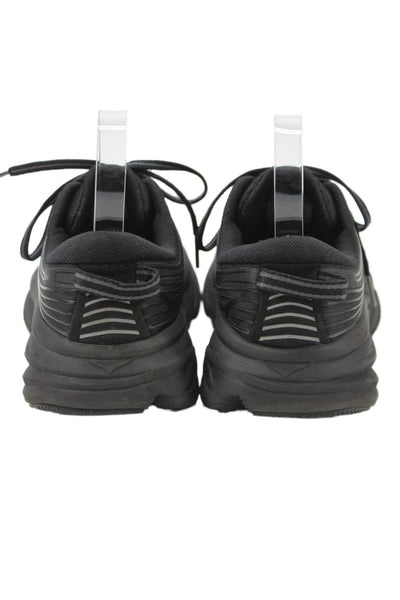 HOKA Womens Bondi 7 Lace Up Running Sneakers Black Size 6.5